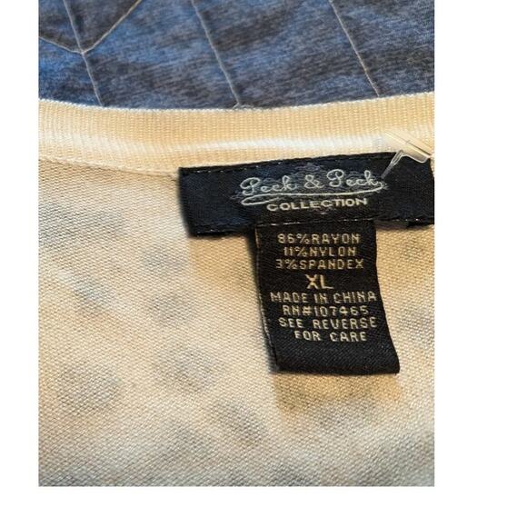 Peck & Peck Size XL (FITTED) Animal Leopard Print V Neck Embellished Sweater - Picture 8 of 8